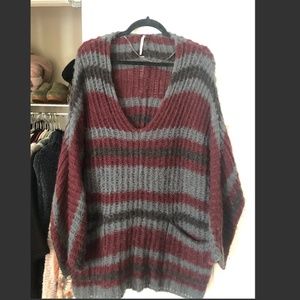 Free People Oversized Striped Sweater